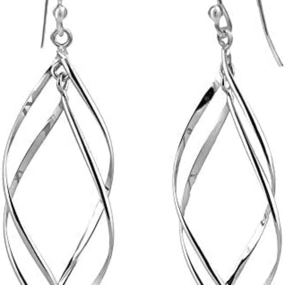 Sterling Silver Double Twisted Infinity Drop Dang… - image 4